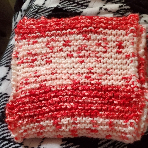Other - Red and White Knitted Scarf